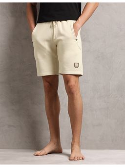 U.S. POLO ASSN. - Men's Solid Cotton Fleece Beige Lounge Shorts