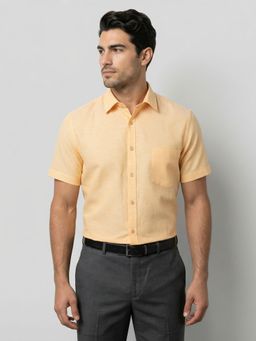 Southbay - Cotton Linen Half Sleeves Yellow Shirt
