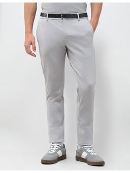 U.S. POLO ASSN. - Men's Satin Slim Fit Grey Trousers