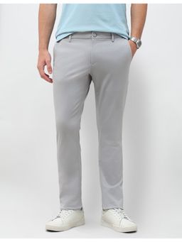 U.S. POLO ASSN. - Men's Satin Grey Slim Fit Trousers