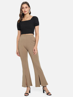Trend Arrest - Black Smocking Crop Top