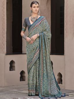 Elora - Soft Silk Printed Patola Designed Saree (Multicolor)