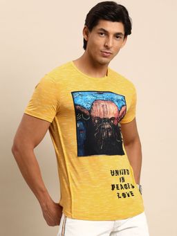 Being Human - Men Printed Yellow T-Shirt