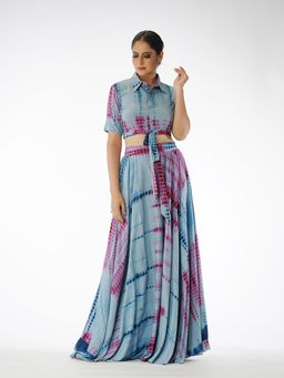 Shruti S - Grey Tie Dye Skirt (Set of 2)