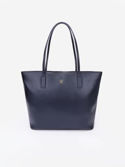 Tommy Hilfiger - Solid Navy Blue Polyester Tote Bag