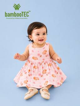 Kidbea - Pink Bamboo Cotton Sleeveless Girl's Casual Wear Frock