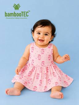 Kidbea - Pink Bamboo Cotton Sleeveless Girls Casual Wear Frock