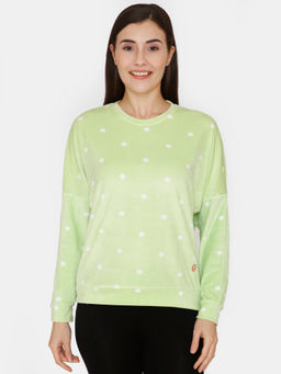 Zivame - Supersoft Velour Knit Top - Green