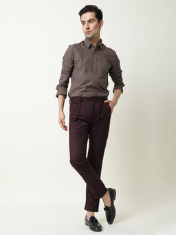 Rare Rabbit - Edit- Slim Fit Mens Trouser - Maroon