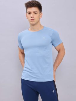 Technosport - Men Solid Slim Fit Round Neck Sports T-Shirt With Technocool