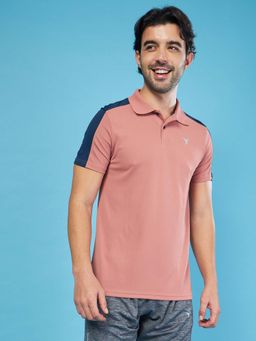 Technosport - Men Colorblock Relax Fit Polo Sports T-Shirt With Technocool