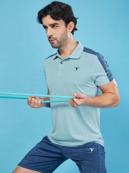 Technosport - Men Colorblock Relax Fit Polo Sports T-Shirt With Technocool
