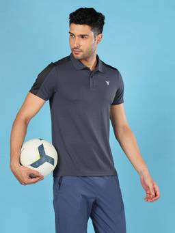 Technosport - Men Colorblock Relax Fit Polo Sports T-Shirt With Technocool