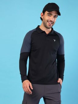 Technosport - Men Colorblock Slim Fit Polo Sports T-Shirt With Technocool