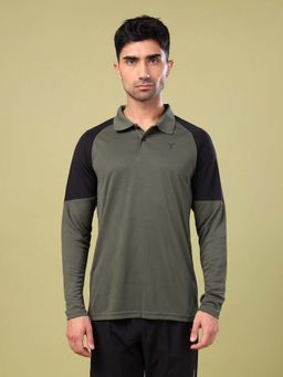 Technosport - Men Colorblock Slim Fit Polo Sports T-Shirt With Technocool
