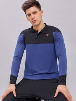 Technosport - Men Colorblock Slim Fit Polo Sports T-Shirt With Technocool