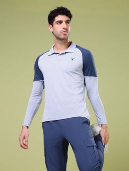 Technosport - Men Colorblock Slim Fit Polo Sports T-Shirt With Technocool