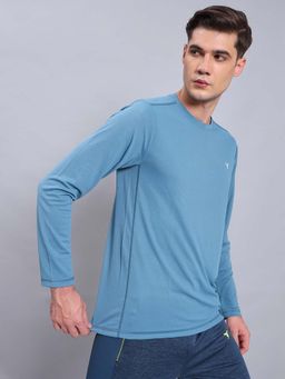 Technosport - Men Solid Slim Fit Round Neck Sports T-Shirt With Technocool