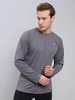 Technosport - Men Solid Slim Fit Round Neck Sports T-Shirt With Technocool