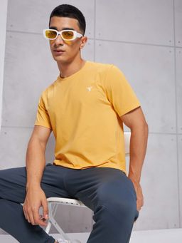 Technosport - Men Solid Slim Fit Round Neck Sports T-Shirt With Cotflex