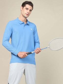 Technosport - Men Solid Slim Fit Polo Sports T-Shirt With Matpiq