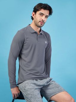 Technosport - Men Solid Slim Fit Polo Sports T-Shirt With Matpiq