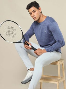 Technosport - Men Melange Slim Fit Round Neck Sports T-shirt with DOUBLE COOL