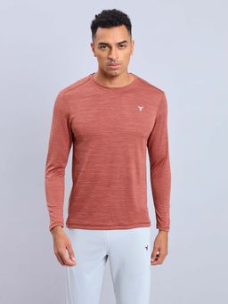 Technosport - Men Melange Slim Fit Round Neck Sports T-Shirt With Double Cool