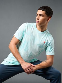 Technosport - Men Jacquard Slim Fit Round Neck Sports T-Shirt With Double Cool