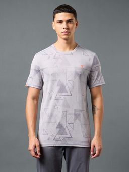 Technosport - Men Jacquard Slim Fit Round Neck Sports T-Shirt With Double Cool