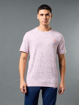 Technosport - Men Jacquard Slim Fit Round Neck Sports T-Shirt With Double Cool