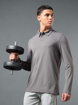 Technosport - Men Solid Slim Fit Polo Sports T-Shirt With Cotflex