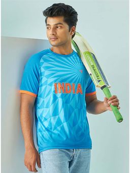 Technosport - Men India Printed Slim Fit Round Neck Sports T-Shirt With Techno Guard