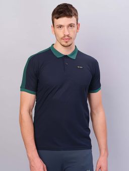 Technosport - Men Colorblock Slim Fit Polo Sports T-Shirt With Matpiq