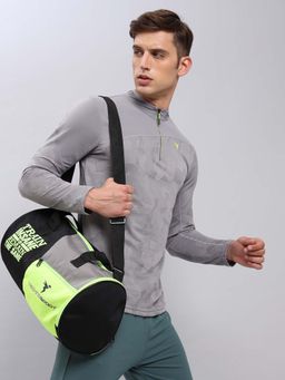 Technosport - Men Jacquard Slim Fit Mock Neck Sports T-Shirt With Technocool