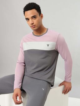 Technosport - Men Colorblock Slim Fit Round Neck Sports T-Shirt With Matpiq