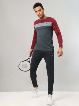 Technosport - Men Colorblock Slim Fit Round Neck Sports T-Shirt With Matpiq