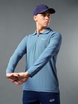 Technosport - Men Solid Slim Fit Polo Sports T-Shirt With Matpiq