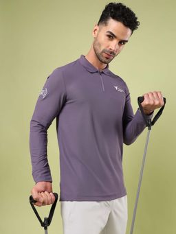Technosport - Men Solid Slim Fit Polo Sports T-Shirt With Matpiq