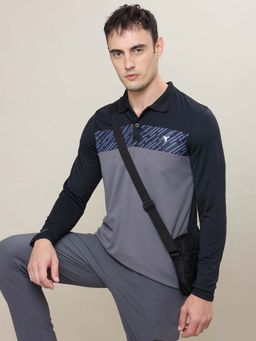 Technosport - Men Colorblock Slim Fit Polo Sports T-Shirt With Technocool