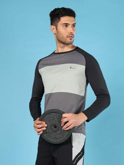 Technosport - Men Colorblock Slim Fit Round Neck Sports T-Shirt With Technocool