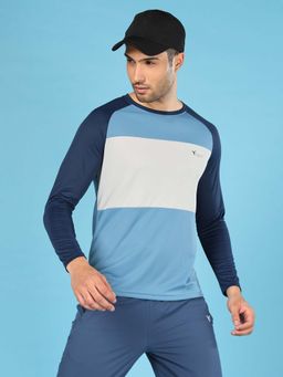 Technosport - Men Colorblock Slim Fit Round Neck Sports T-Shirt With Technocool