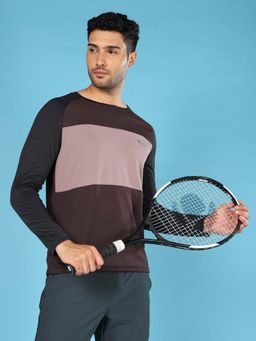 Technosport - Men Colorblock Slim Fit Round Neck Sports T-Shirt With Technocool