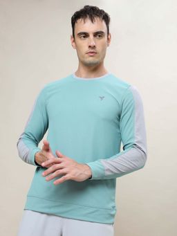 Technosport - Men Colorblock Slim Fit Round Neck Sports T-Shirt With Matpiq