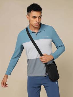 Technosport - Men Colorblock Slim Fit Polo Sports T-Shirt With Matpiq