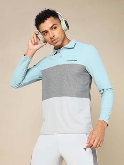 Technosport - Men Colorblock Slim Fit Polo Sports T-Shirt With Matpiq