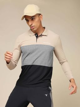 Technosport - Men Colorblock Slim Fit Polo Sports T-Shirt With Matpiq
