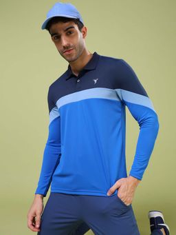 Technosport - Men Colorblock Slim Fit Polo Sports T-Shirt With Technocool