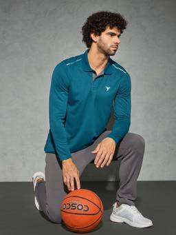 Technosport - Men Solid Slim Fit Polo Sports T-Shirt With Technocool