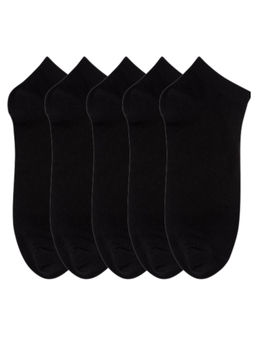 NEXT2SKIN - Womens Low Ankle Length Cotton Black Socks - Pack of 5